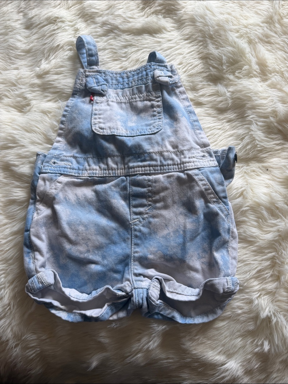 Levi's Blue Tie-Dye Kids Short Overalls